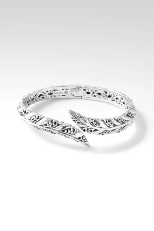 Bracelets with floral sapphire for romantic glow -Under His Wings Bypass Bracelet™ in Leaf