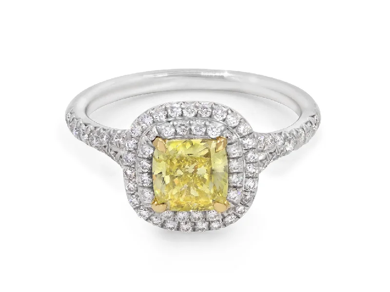 Sterling silver rings with vibrant turquoise stones -Tiffany & Co. Yellow Diamond 'Soleste' Ring in Platinum