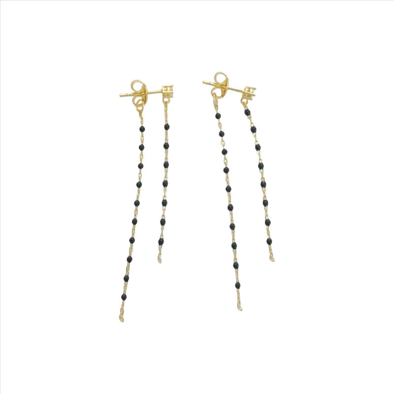 Stackable rings with mixed metal finishes -Bibi Dangling Earring