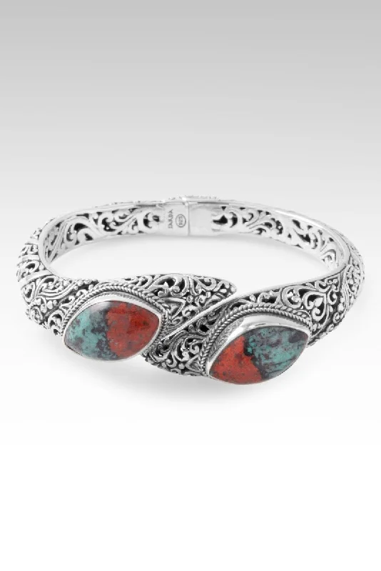 Bangles with claw-set stones for security -Grace & Mercy Tip-to-Tip Bracelet™ in Chrysocolla Sonora