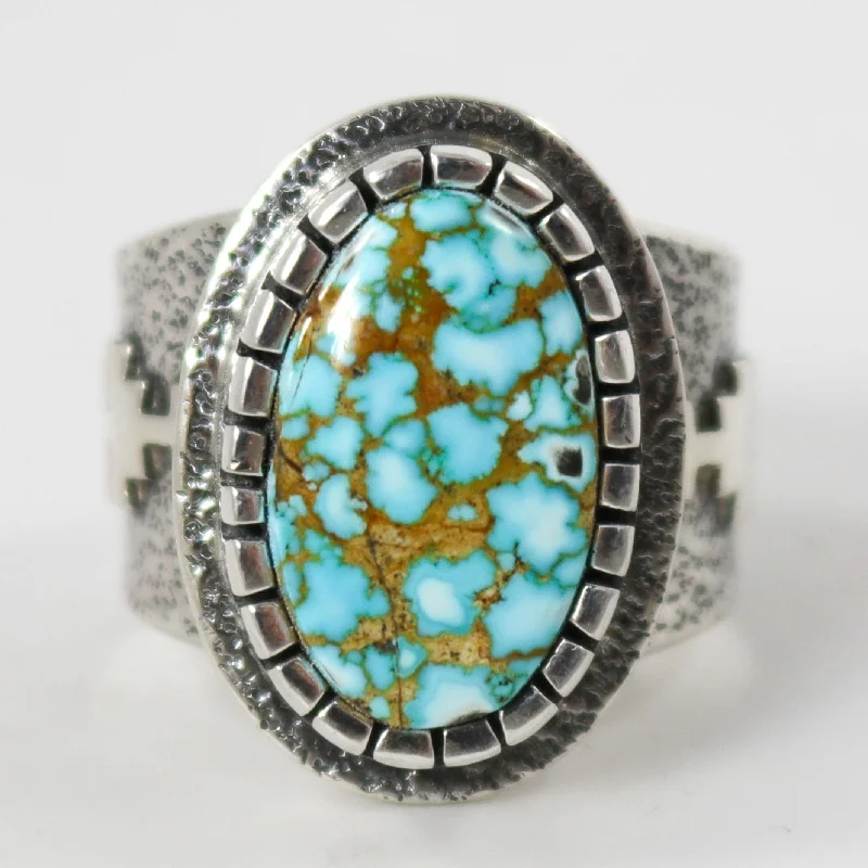 Rings with channel-set turquoise for color -Kingman Turquoise Ring