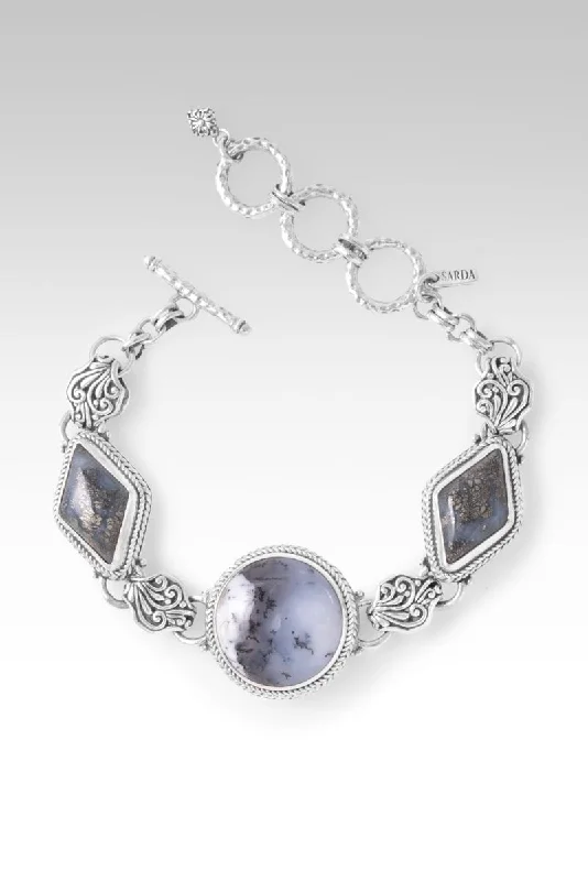 Vintage bangles with intricate filigree metalwork -Hope Found in His Spirit Bracelet™ in Dendritic Opal