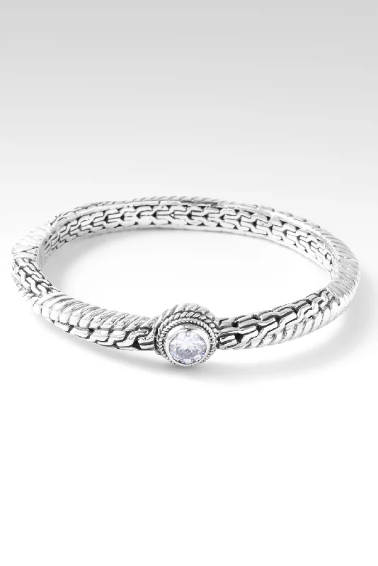 Bangles with herkimer diamonds for raw clarity -Trust the Journey Bangle II™ in Moissanite