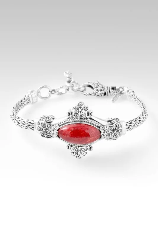 Bracelets with spiral designs for eye-catching twist -Journey of Faith Bracelet™ in Red Sponge Coral