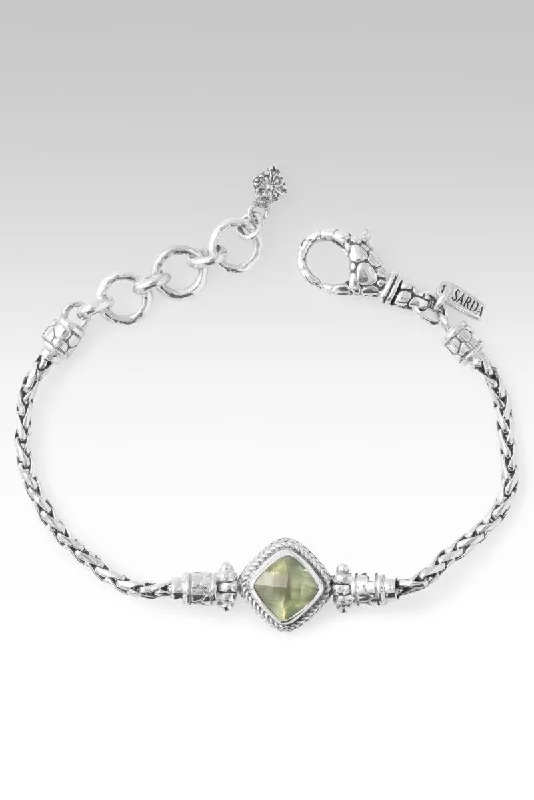 Bangles with claw-set tourmaline for vibrancy -Ethereal Beauty Bracelet™ in Prehnite