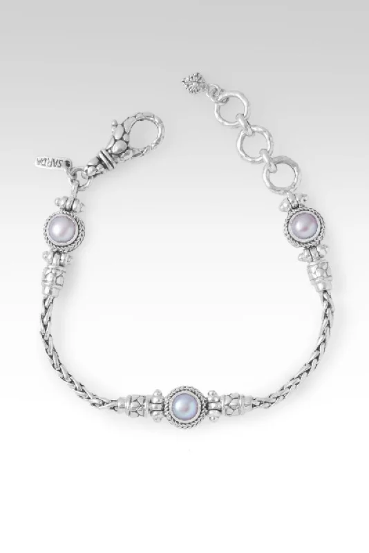 Bracelets with carved rose quartz for romance -Everlasting Joy Bracelet™ in Freshwater Pearl