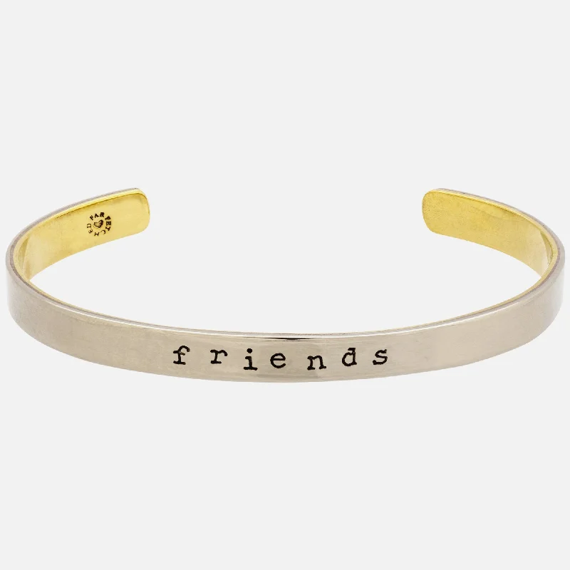 Bangles with twisted metal bands for flair -Friends Forever Cuff Bracelet