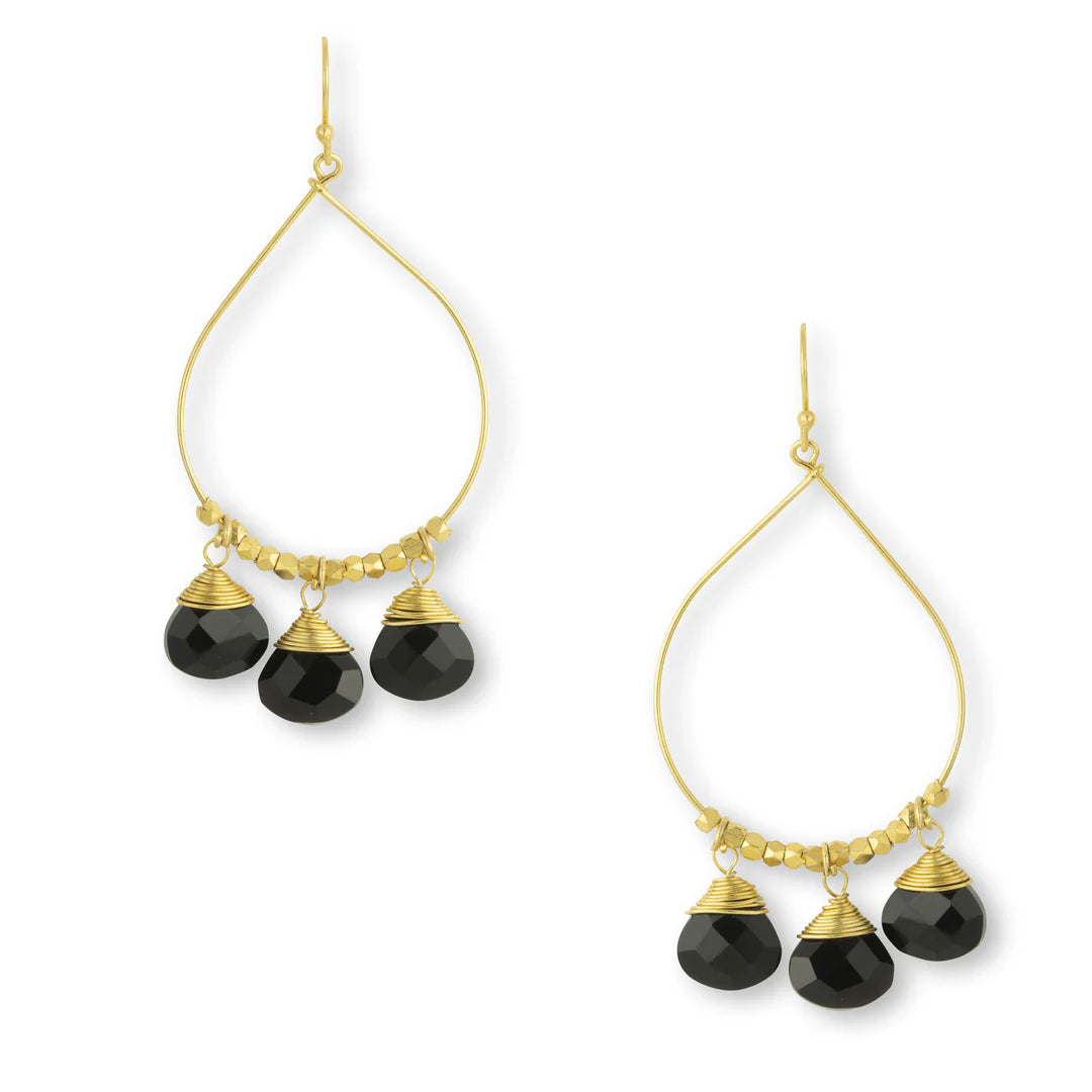 Rings with pave ruby for dazzling sparkle -Ashiana Bella Earring Black Onyx