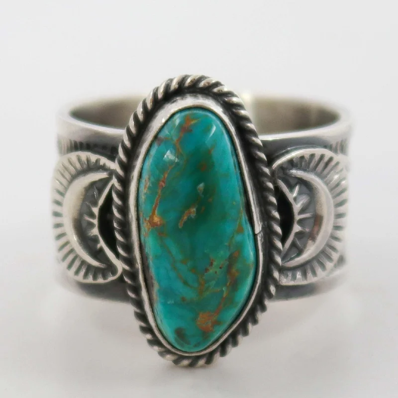 Statement rings with large geometric opal gems -Royston Turquoise Ring