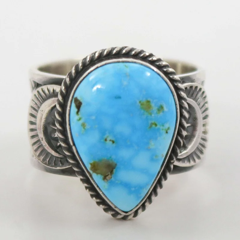 Rings with pave-set gemstones for brilliance -Kingman Turquoise Ring