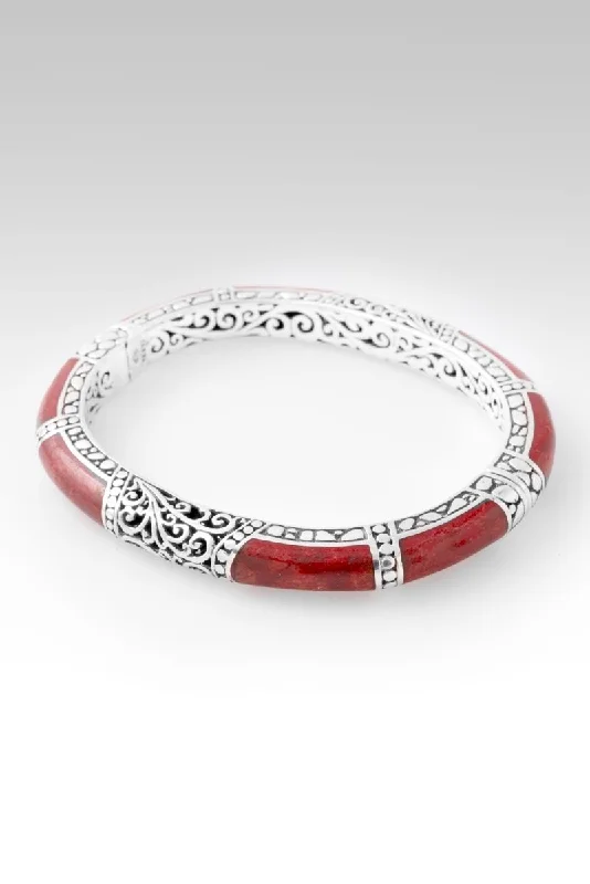 Bracelets with adjustable chains for perfect fit -Share Joy Bangle™ in Red Sponge Coral