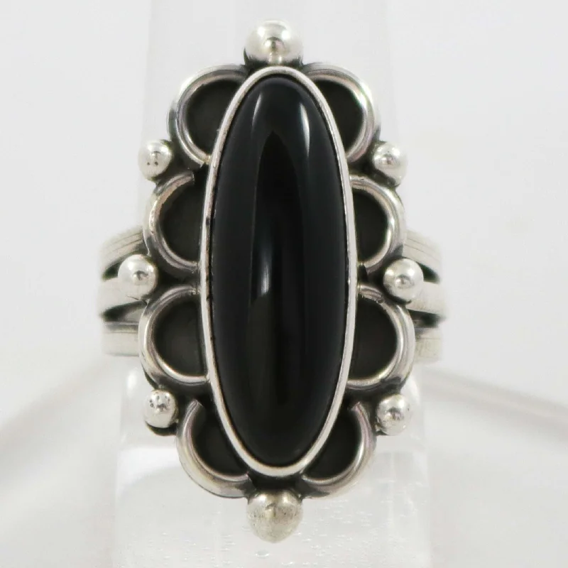 Rings with mandala engravings for spiritual vibe -Onyx Ring