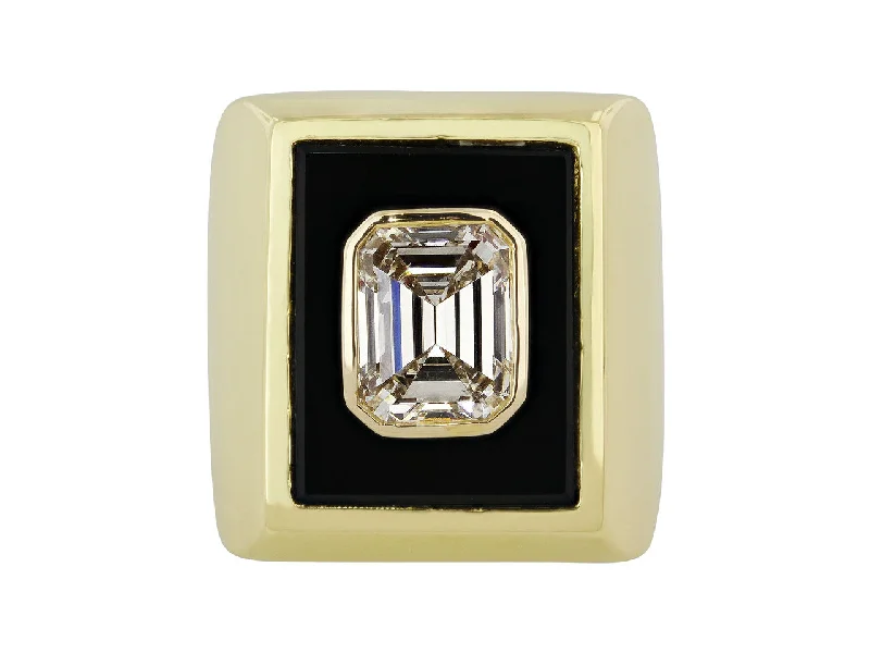 Rings with hematite for sleek metallic sheen -Van Cleef & Arpels Emerald Cut Diamond, 3.23 Carat G/VS-2, Ring in 18K