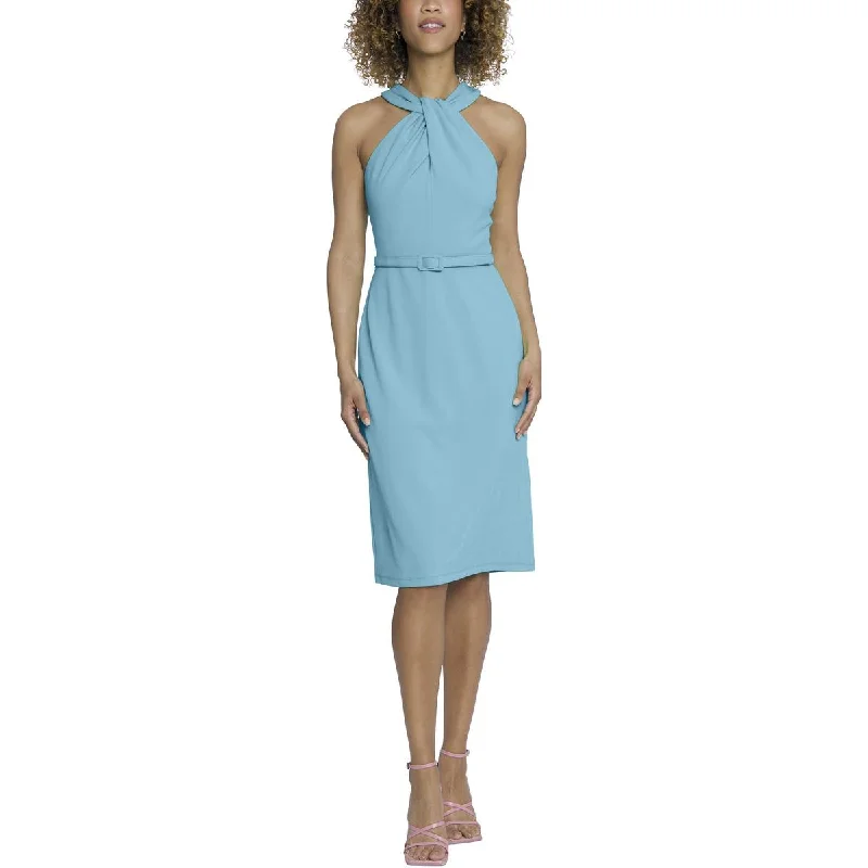 Office Dresses for Business -Maggy London Womens Textured Knee Length Halter Dress