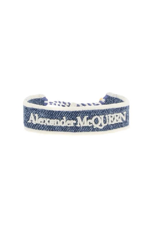 Bracelets with adjustable chains for perfect fit -Alexander mcqueen embroidered bracelet