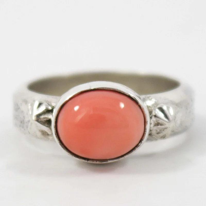 Rings with twisted rose gold band designs -Coral Ring