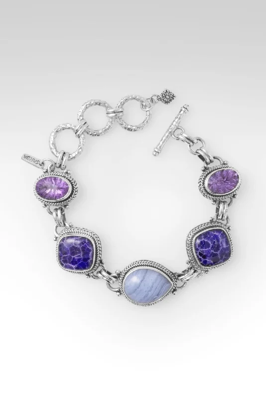 Bracelets with leather wrap for edgy look -Full Forgiveness Bracelet™ in Blue Lace Agate