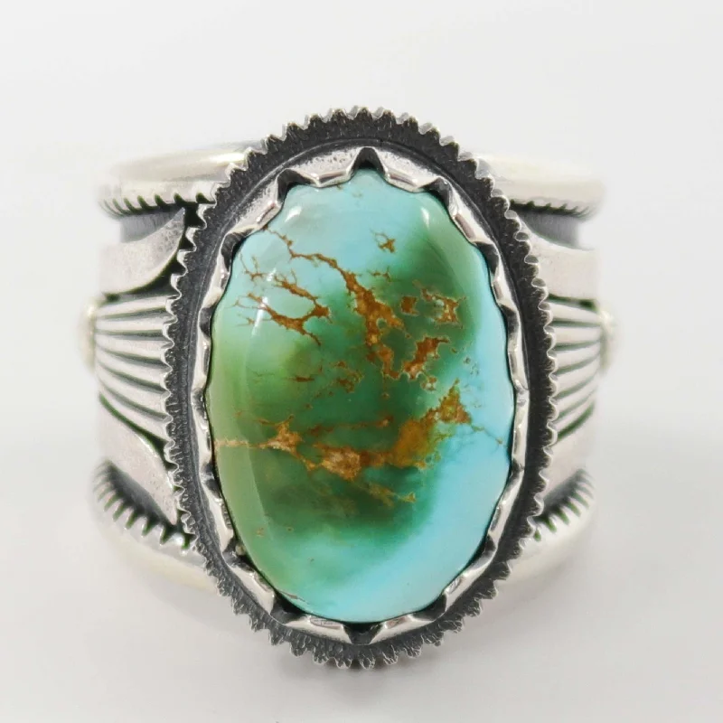 Rings with carved onyx for bold sleekness -Royston Turquoise Ring