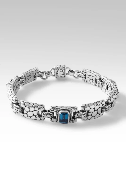 Bracelets with polished coral for vibrant shine -Fountain of Blessings Bracelet™ in London Blue Topaz