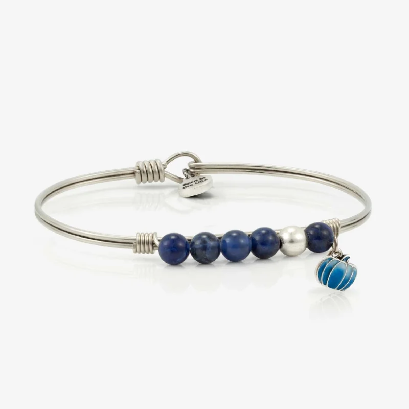 Bracelets with starburst topaz for radiant beauty -Denim Jean Pumpkin Bangle Bracelet