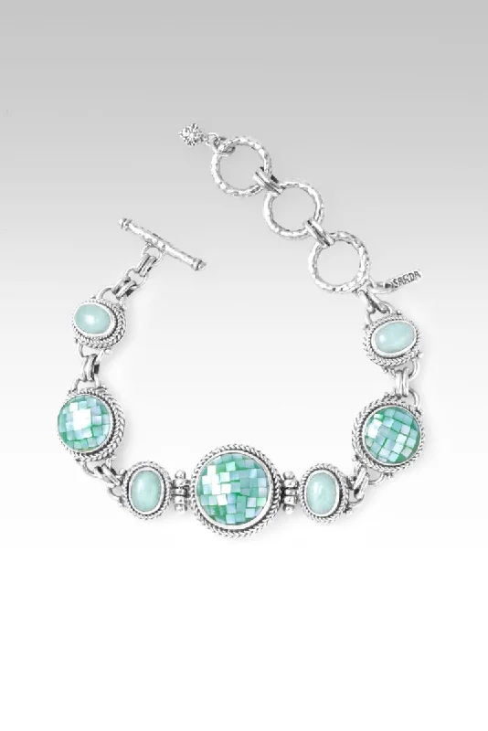 Gold bracelets with delicate diamond charm accents -Sacred Union Bracelet™ in Green Mother of Pearl Mosaic