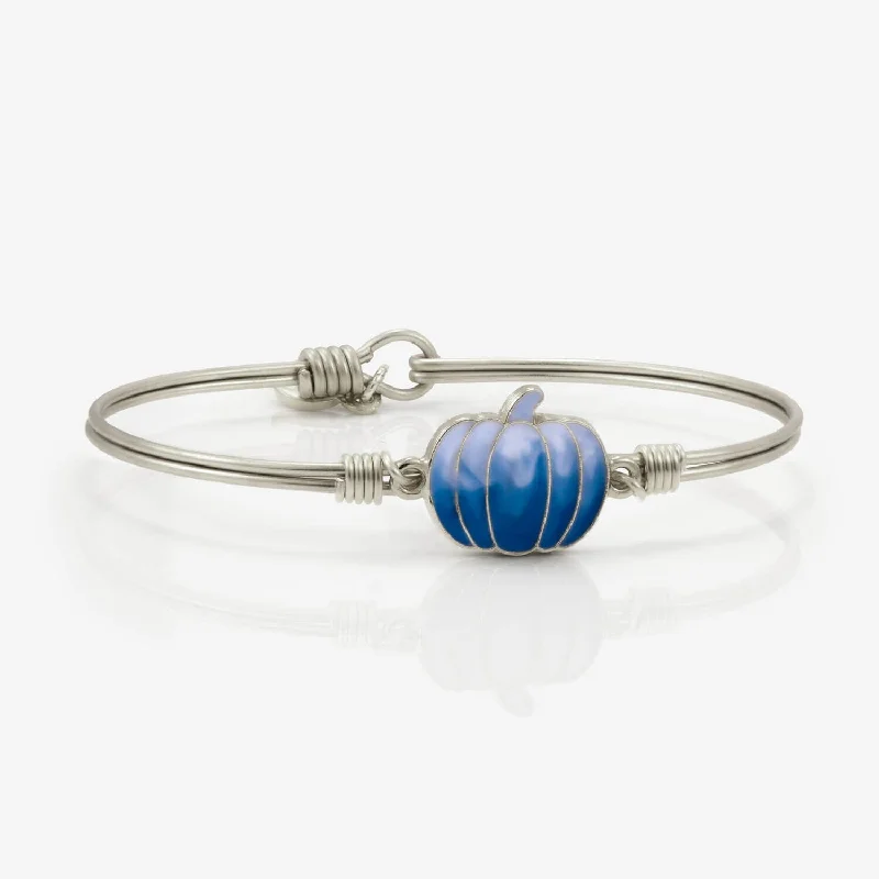 Bracelets with leather wrap for edgy look -Denim Ombre Pumpkin Bangle Bracelet