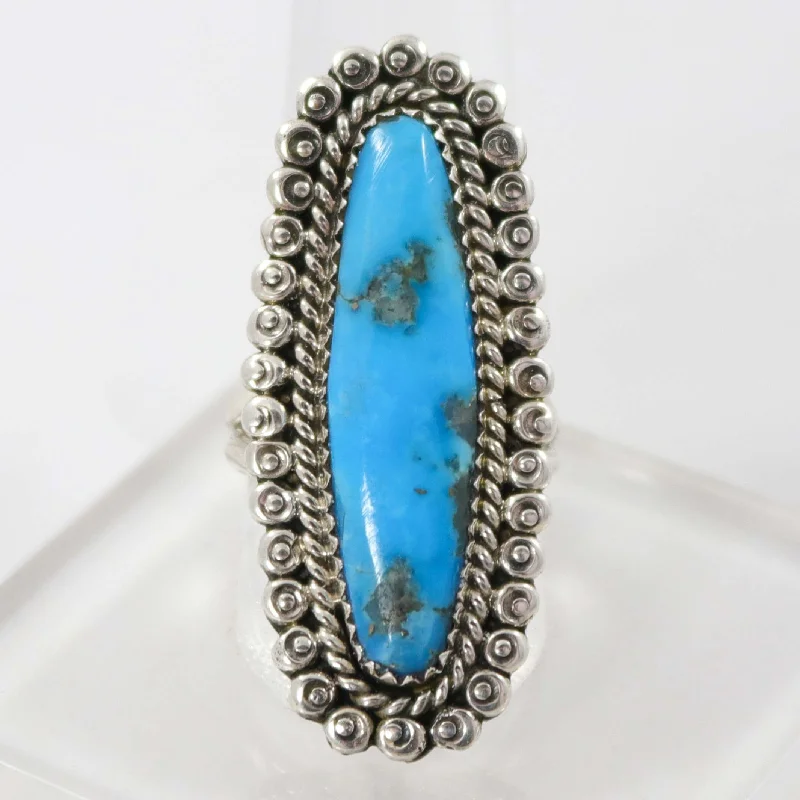 Rings with shield-shaped stones for boldness -Kingman Turquoise Ring