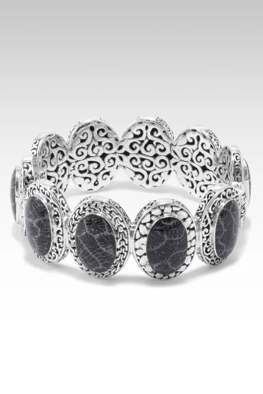 Bracelets with sleek topaz for icy shine -Kind Heart Bangle™ in Black Indonesian Coral