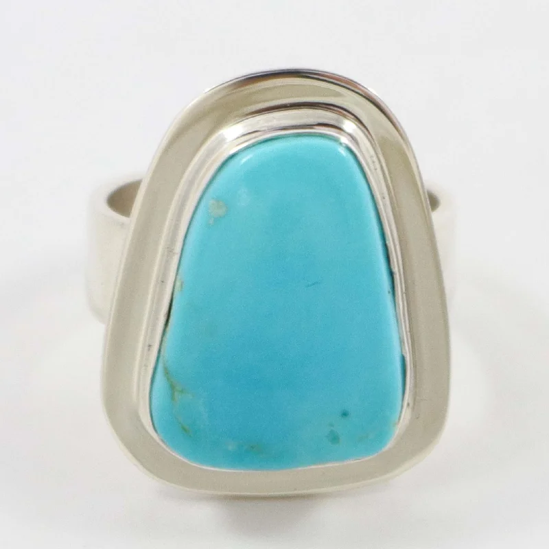 Rings with crescent moon for lunar charm -Kingman Turquoise Ring