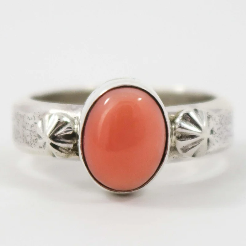 Rings with tiger eye for warm tones -Coral Ring