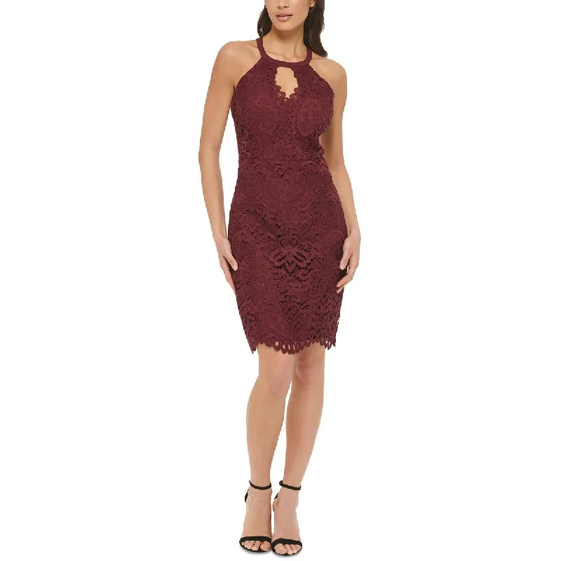 A-line Dresses for Flattering -Guess Womens Lace Halter Sheath Dress