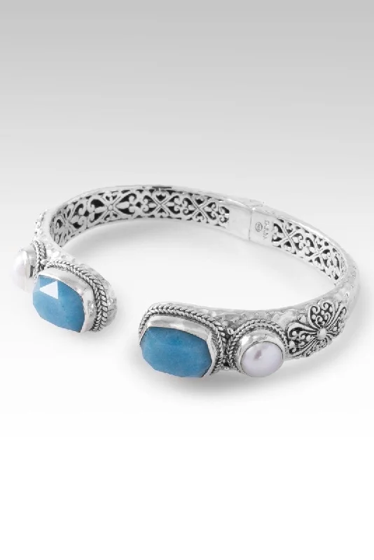 Bangles with gothic-inspired engravings for drama -Purpose & Intent Tip-to-Tip Bracelet™ in Blue Quartz