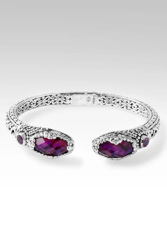 Bracelets with emerald stones for green luxury -Extend Kindness Tip-to-Tip Bracelet™ in Pink Purple Abalone & Quartz Triplet