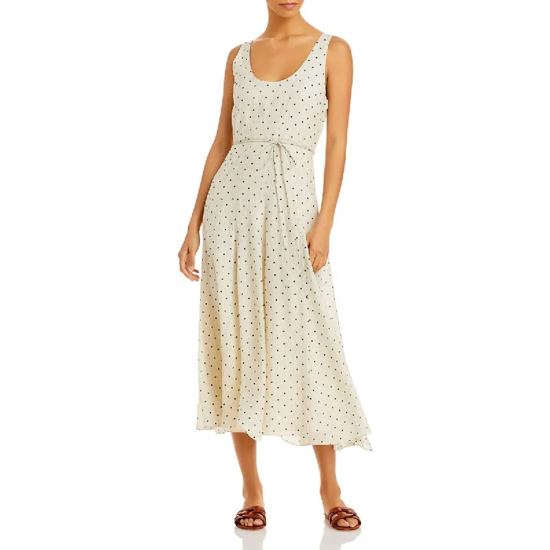 Linen Dresses for Breathable -Rebecca Taylor Womens Silk Polka Dot Maxi Dress