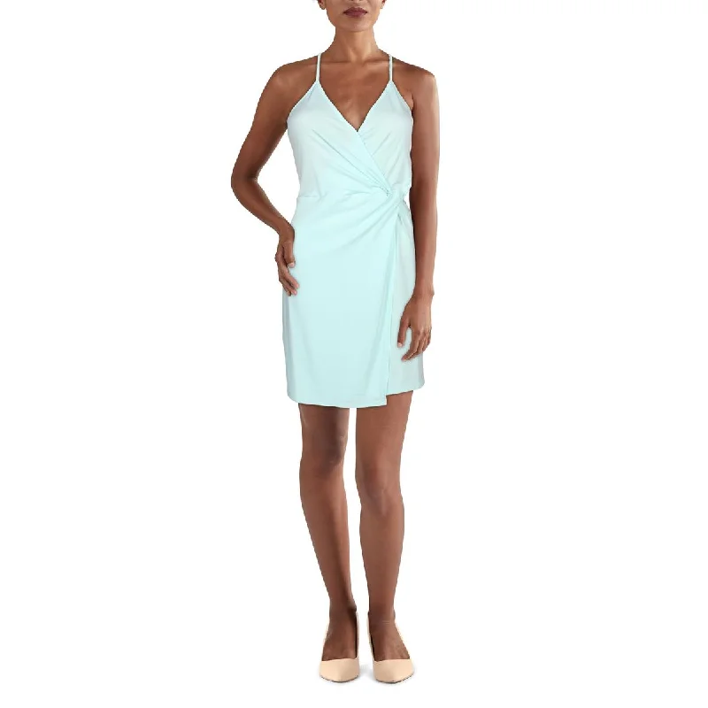 Tiered Dresses for Voluminous -BCBGeneration Womens Faux Wrap Short Cocktail and Party Dress