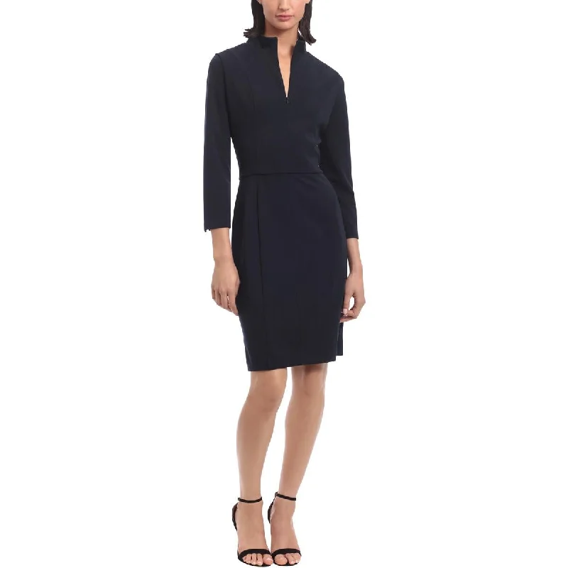 Faux Leather Dresses for Affordable -Donna Morgan Womens Career Office Wear To Work Dress