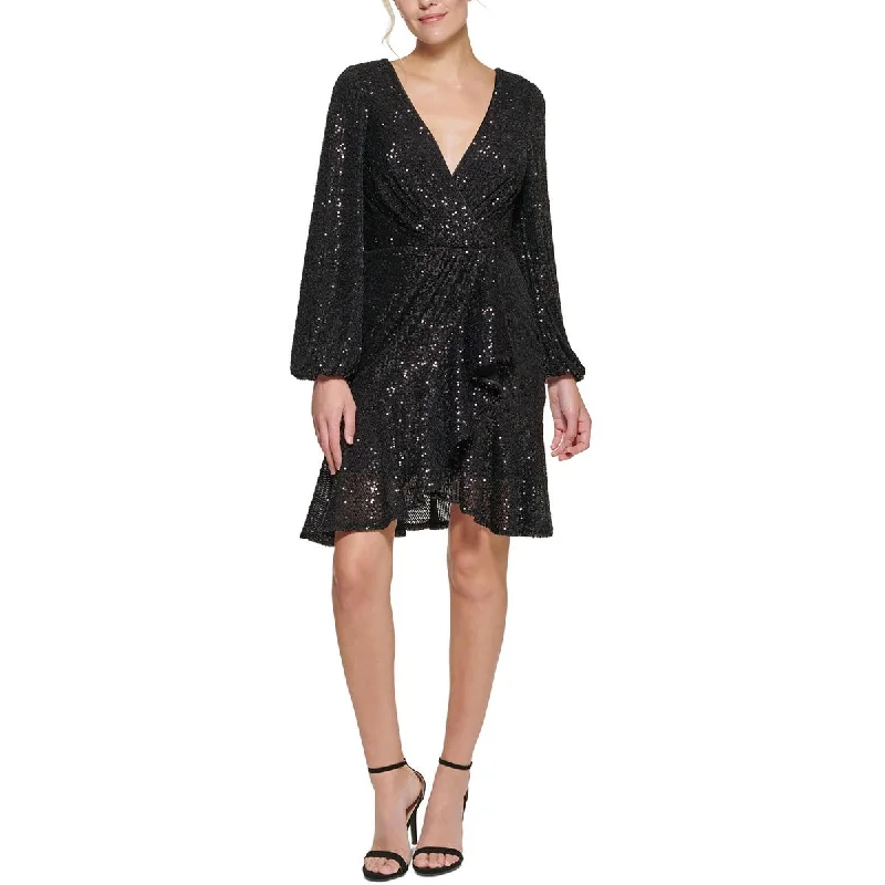 Graduation Dresses for Milestone -Eliza J Womens Mesh Sequined Fit & Flare Dress