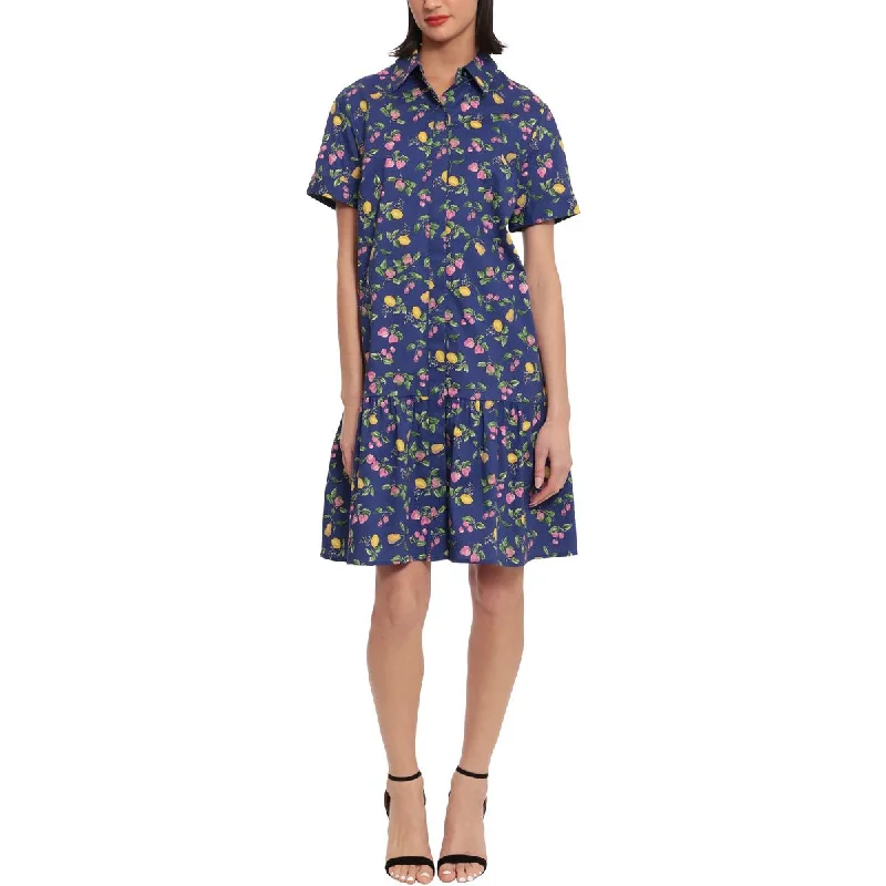 Patchwork Dresses for Bohemian -Donna Morgan Womens Cotton Collared Shirtdress