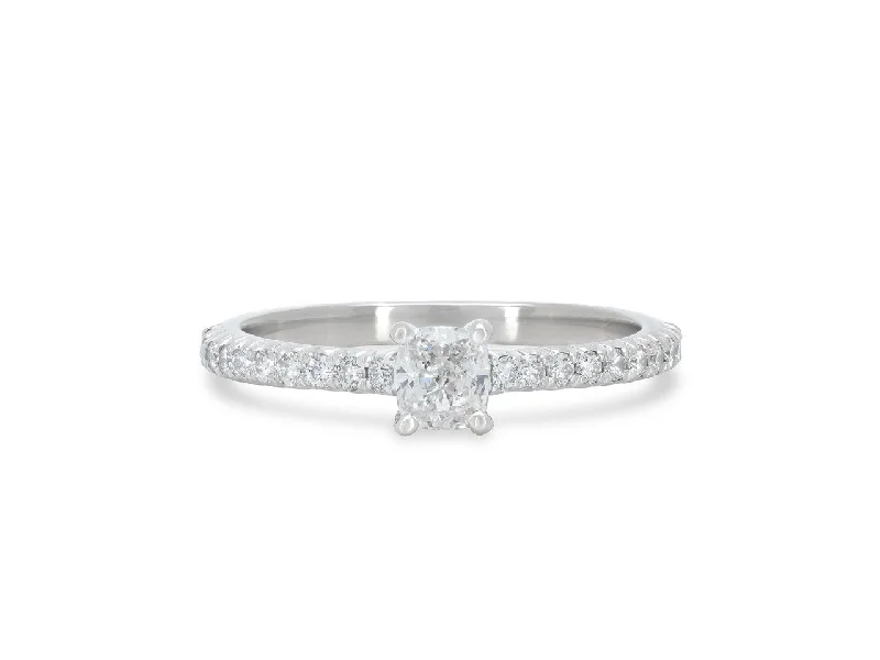 Rings with vintage claw prongs for elegance -Tiffany & Co. 'Novo' Diamond Ring, 0.32 carat, in Platinum