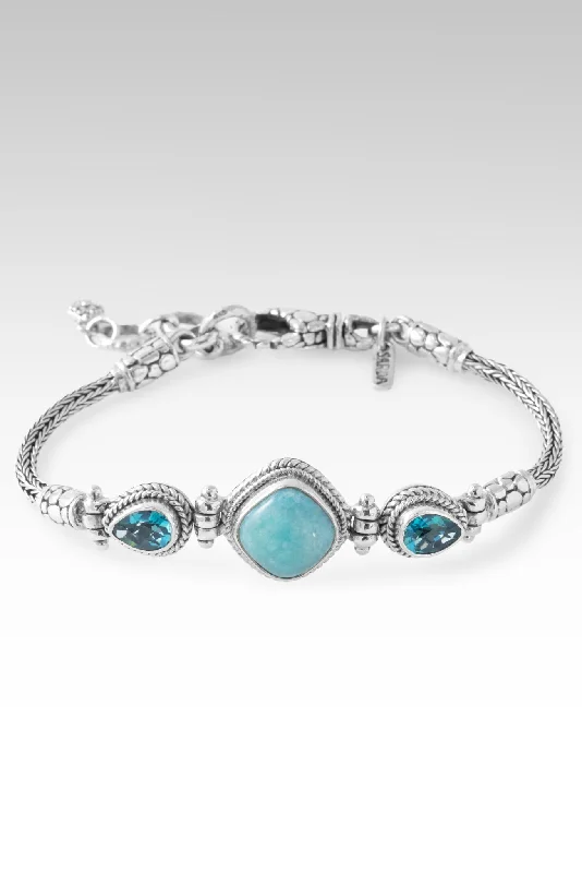 Bangles with interlocking links for uniqueness -My Cup Overflows Bracelet™ in Amazonite