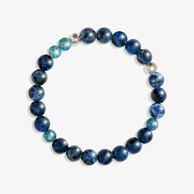 Rose gold bracelets with sleek minimalist designs -Denim Daze Sodalite Stretch Bracelet