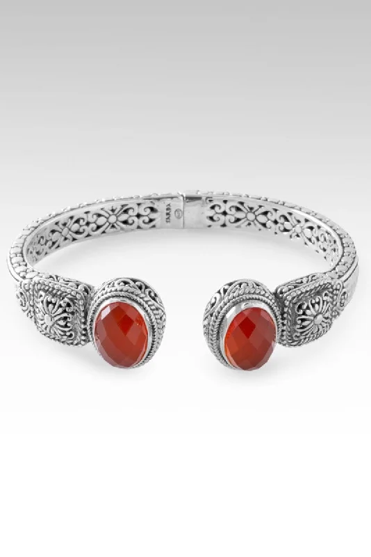 Bangles with rose-cut gems for vintage -Path to Enlightenment Tip-to-Tip Bracelet™ in Carnelian