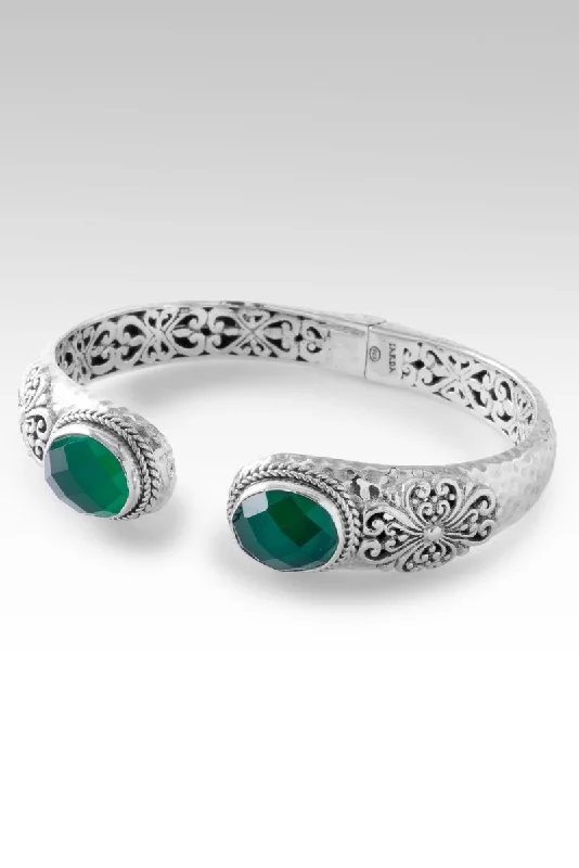 Bangles with malachite stones for green swirls -Sweet to the Soul Tip-to-Tip Bracelet™ in Green Onyx