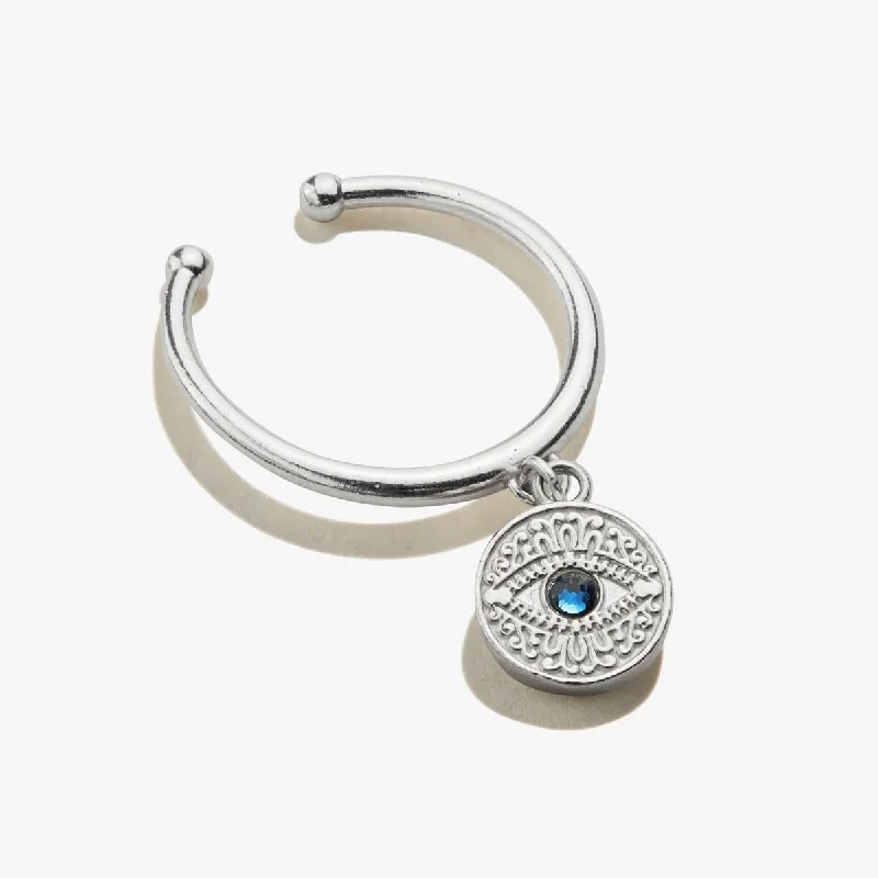 Rings with moonstone gems for ethereal glow -Evil Eye Charm Ring