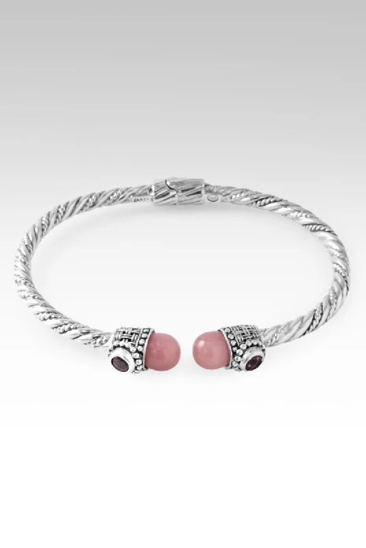 Bangles with vintage oxidized silver for charm -Made to be Whole Tip-to-Tip Bracelet™ in Ballet Blush Quartz