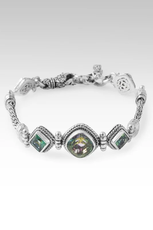 Bangles with claw-set stones for security -Faithful Heart Bracelet™ in Odyssey Limelight™ Mystic Quartz