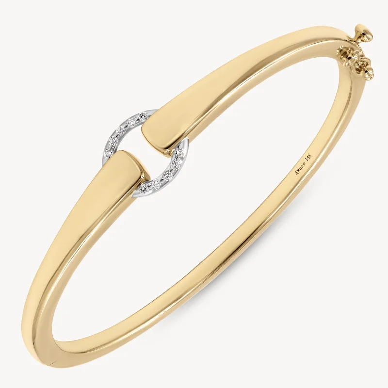 Bangles with sleek matte finish for subtlety -Two-Toned Diamond Buckle Bracelet