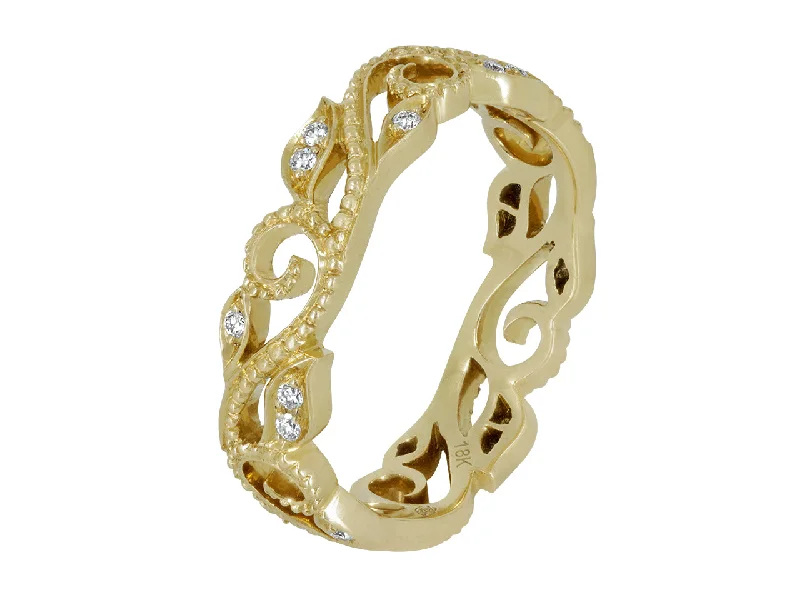 Rings with matte gold for subtle luxury -Rhonda Faber Green 'Vine' Diamond Ring in 18K Gold