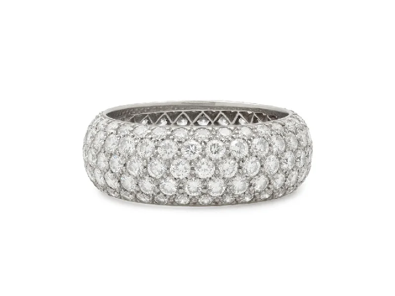 Rings with herkimer diamonds for raw clarity -Tiffany & Co. 'Soleste' Diamond Band Ring in Platinum