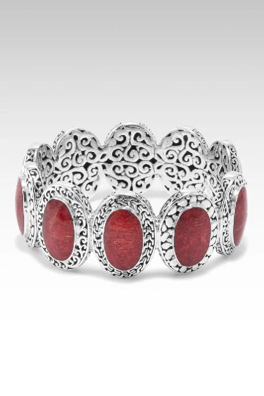 Bangles with hammered silver for rustic appeal -Kind Heart Bangle™ in Red Sponge Coral